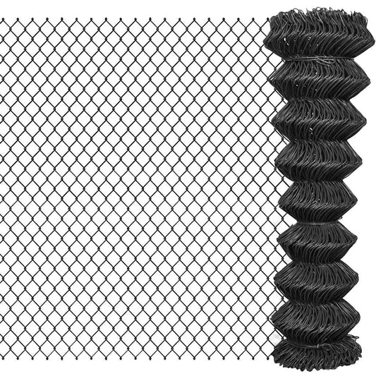 142426 vidaXL Chain Link Fence Steel 15x1,5 m Grey