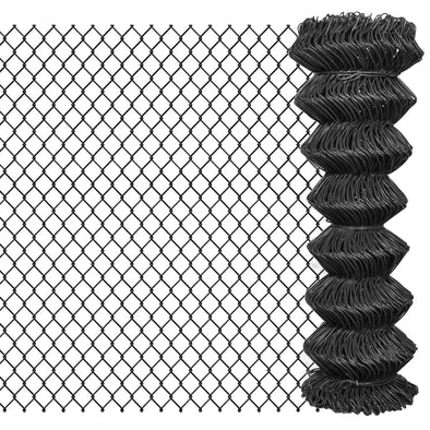 Chain Link Fence Steel 25x1.25 m Grey