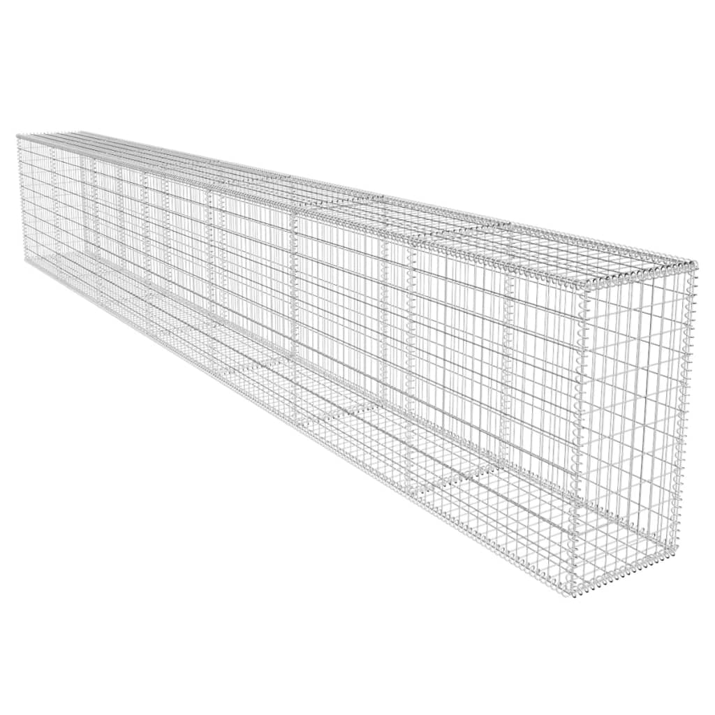 Gabion Wall with Cover Galvanized Steel 236.2"x19.7"x39.4"
