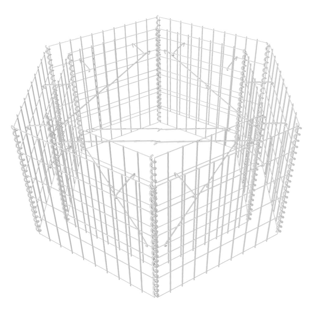 Gabion Raised Bed Silver Galvanized steel Heavy Weight Endurance