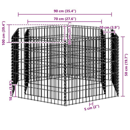 Gabion Raised Bed Silver Galvanized steel Heavy Weight Endurance