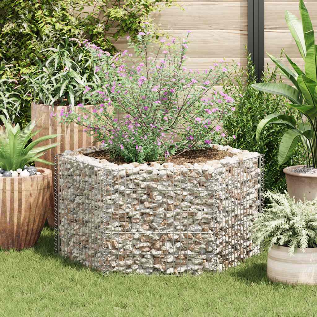 Gabion Raised Bed Silver Galvanized steel Heavy Weight Endurance