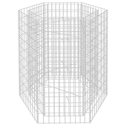Gabion Raised Bed Silver Galvanized Steel 39.4 x 35.4 x 39.4 in