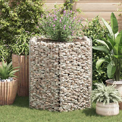 Gabion Raised Bed Silver Galvanized Steel 39.4 x 35.4 x 39.4 in