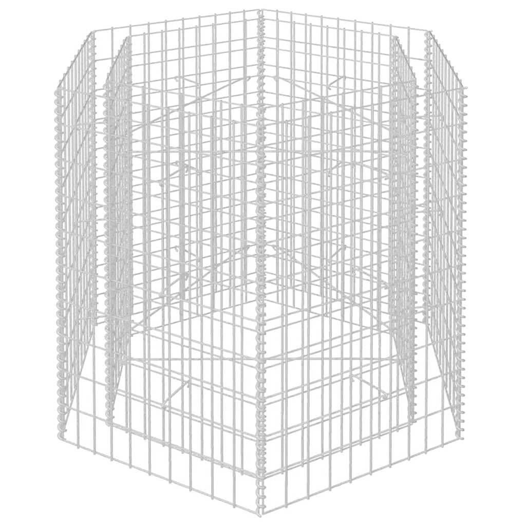 Gabion Raised Bed Silver Galvanized Steel 39.4 x 35.4 x 39.4 in