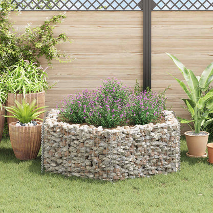 Gabion Raised Bed Silver Galvanized Steel 63x55.1x19.7 in