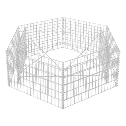 Gabion Raised Bed Silver Galvanized Steel 63x55.1x19.7 in