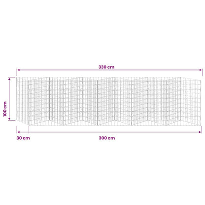 Gabion Basket Galvanised Steel 300x30x100 cm
