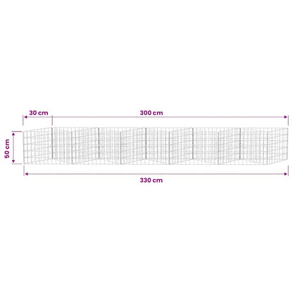 Gabion Basket Galvanised Steel 300x30x50 cm