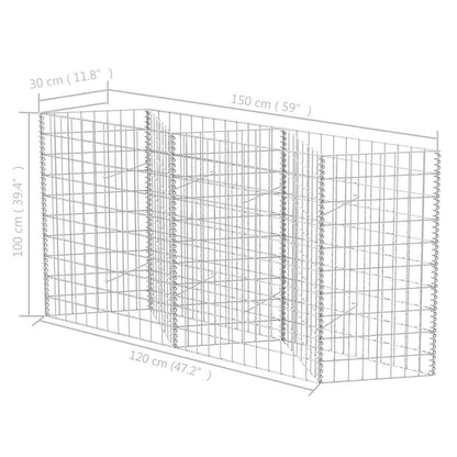 Gabion Basket Galvanized Steel 47.2"x11.8"x39.4"