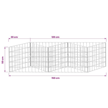Gabion Basket Galvanised Steel 120x30x50 cm