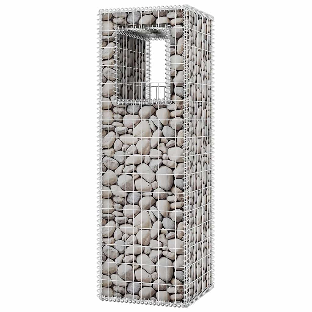 142542 vidaXL Gabion Basket Posts/Planters 2 pcs Steel 50x50x160 cm