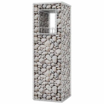 142542 vidaXL Gabion Basket Posts/Planters 2 pcs Steel 50x50x160 cm