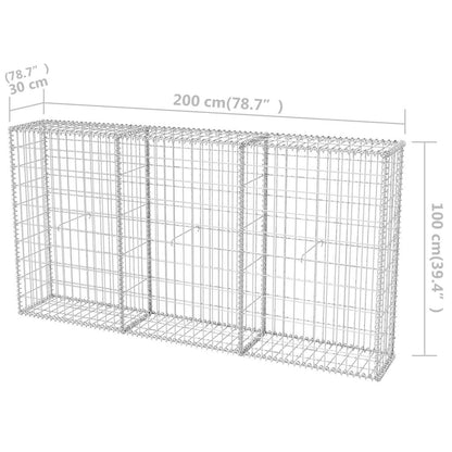Gabion Basket Galvanized Steel 78.7"x11.8"x39.4"