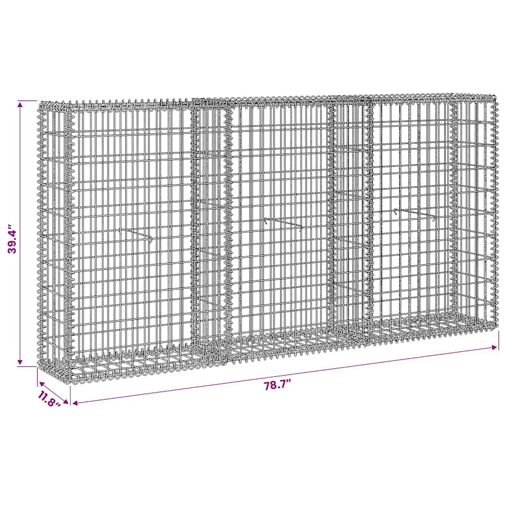 Gabion Basket Galvanised Steel 200x30x100 cm