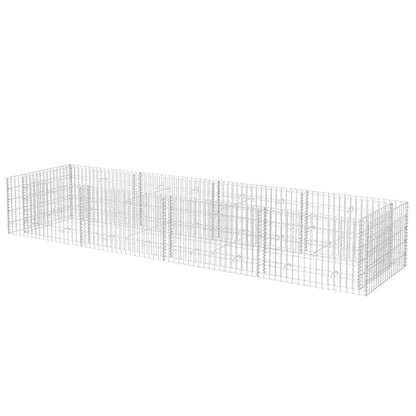 vidaXL Gabion Raised Bed Silver Galvanized steel Large