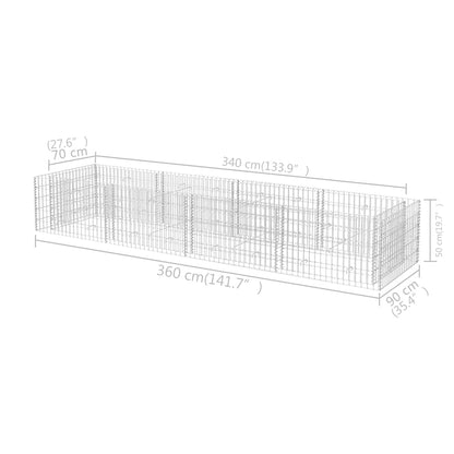 vidaXL Gabion Raised Bed Silver Galvanized steel Large