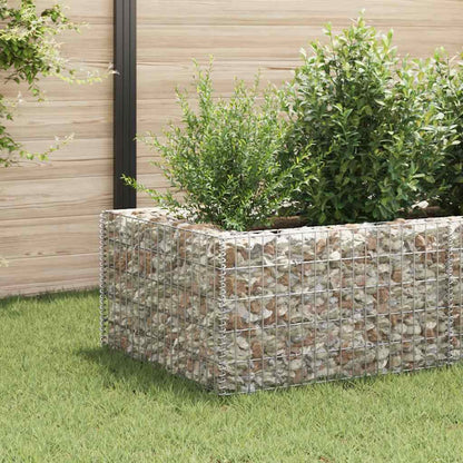 vidaXL Gabion Raised Bed Silver Galvanized steel Large