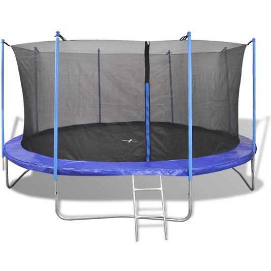 Trampoline | Black and Blue | Steel frame, PP mat, PE net
