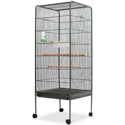 Bird Cage Black 54x54x146 cm Steel