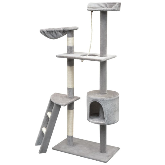 Cat Tree | Grey | Wooden frame | Large | Cat Tree | Rectangular | Modern