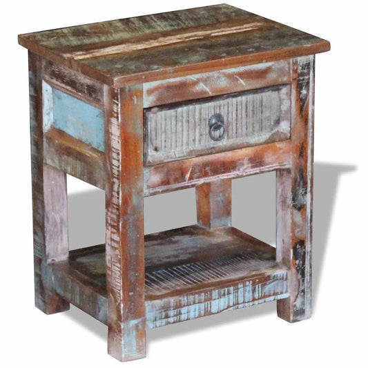 Side Table | Multicolour | Solid reclaimed wood | Compact | Side Table