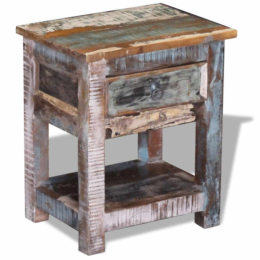 Side Table | Multicolour | Solid reclaimed wood | Compact | Side Table