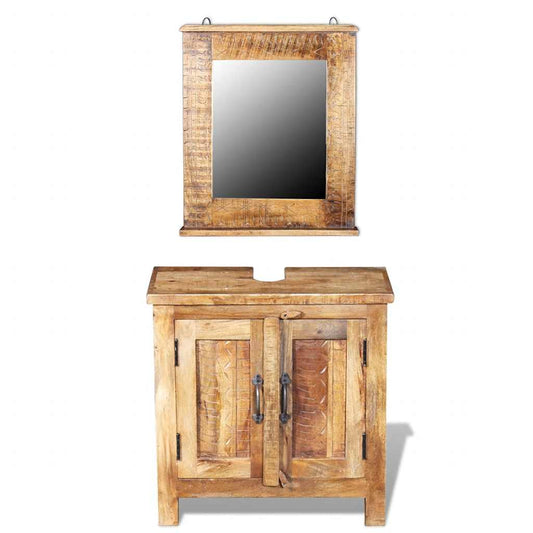 Bathroom Furniture Set | Various Natural Wood Shades | Solid Mango Wood
