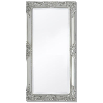 Wall Mirror Baroque Style 100x50 cm Silver