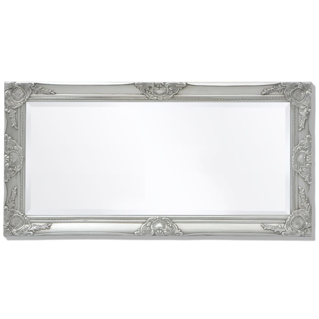 Wall Mirror Baroque Style 100x50 cm Silver