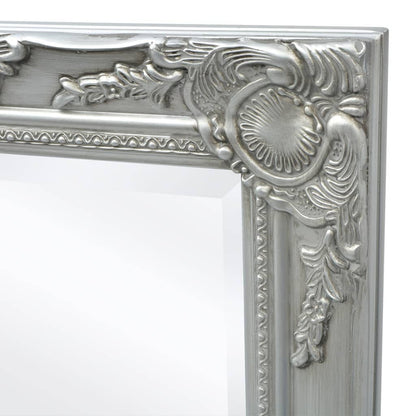 Wall Mirror Baroque Style 100x50 cm Silver