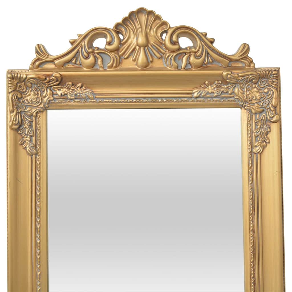 243692 vidaXL Free-Standing Mirror Baroque Style 160x40 cm Gold