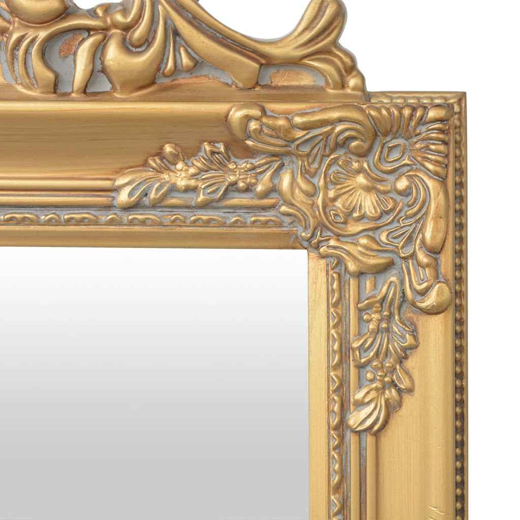 243692 vidaXL Free-Standing Mirror Baroque Style 160x40 cm Gold