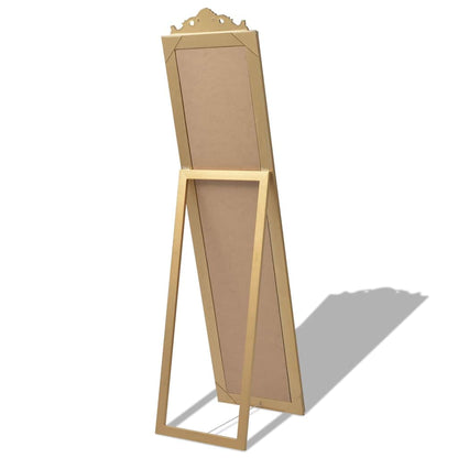 243692 vidaXL Free-Standing Mirror Baroque Style 160x40 cm Gold