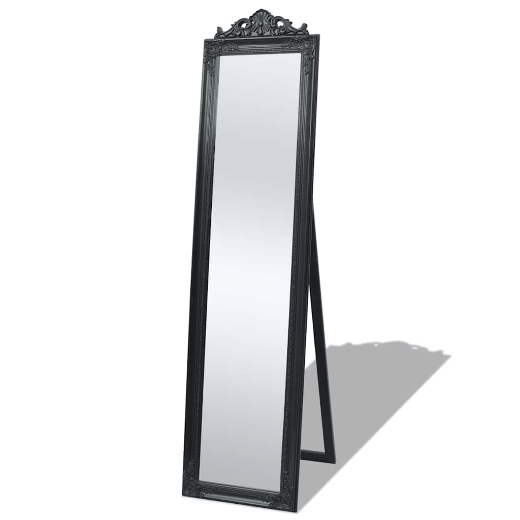243694 vidaXL Free-Standing Mirror Baroque Style 160x40 cm Black