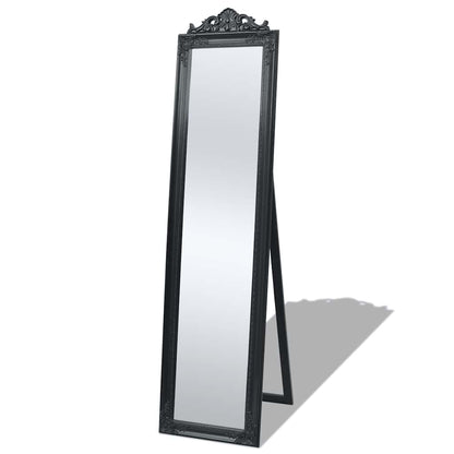 243694 vidaXL Free-Standing Mirror Baroque Style 160x40 cm Black