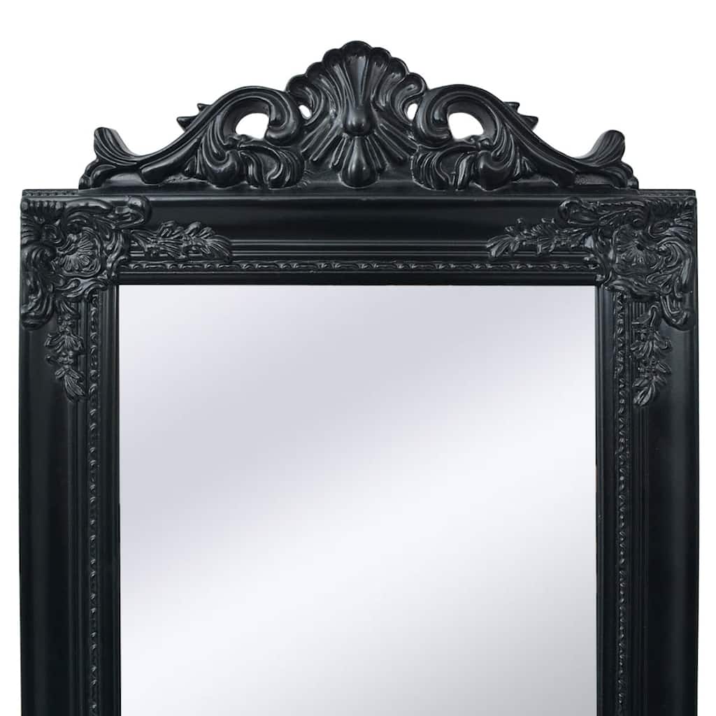 243694 vidaXL Free-Standing Mirror Baroque Style 160x40 cm Black