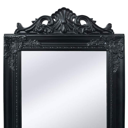 243694 vidaXL Free-Standing Mirror Baroque Style 160x40 cm Black