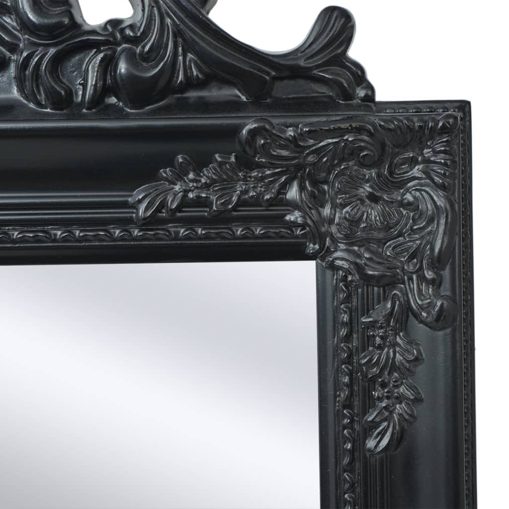 243694 vidaXL Free-Standing Mirror Baroque Style 160x40 cm Black