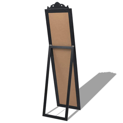 243694 vidaXL Free-Standing Mirror Baroque Style 160x40 cm Black