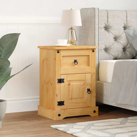 Bedside Cabinet | Brown | Solid pinewood | Medium | Bedside Cabinet