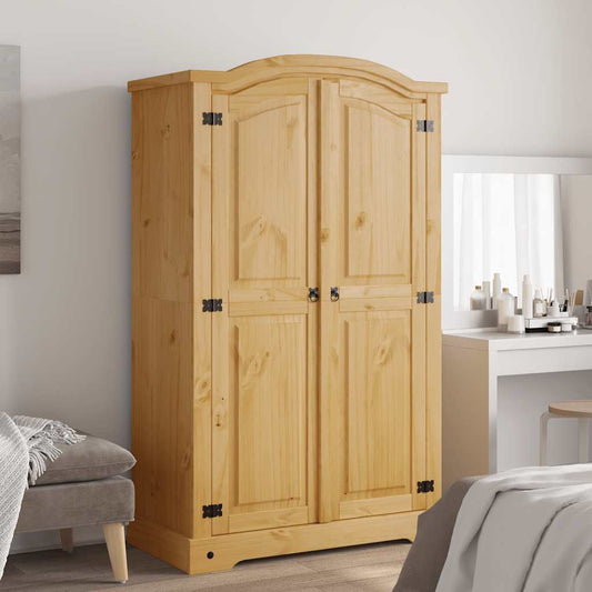 Wardrobe | Brown | Solid Pinewood | Large | Wardrobe | Rectangular