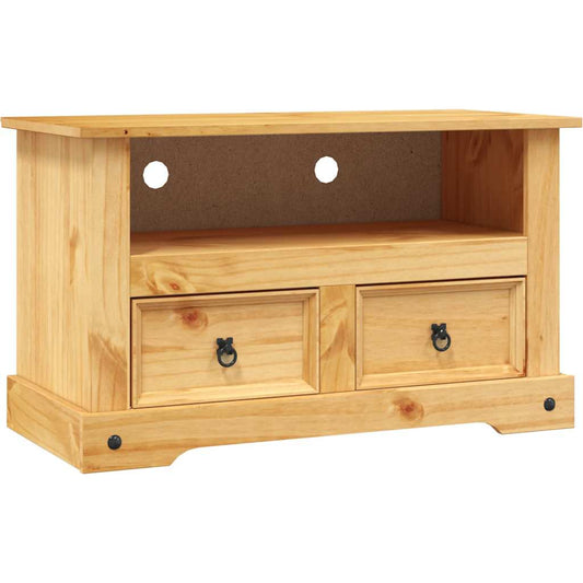 TV Cabinet | Brown | Solid Pine Wood | Medium | TV Cabinet | Rectangular