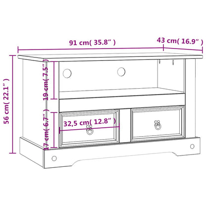 TV Cabinet Mexican Pine Corona Range 91x43x56 cm