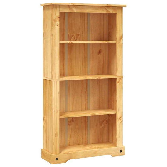 Bookcase | Brown | Solid Waxed Pinewood | Medium | Bookcase | Rectangular