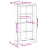 4-Tier Bookcase Mexican Pine Corona Range 80x29x150 cm