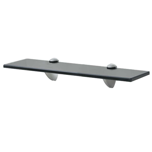 Floating Shelf | Black | Tempered safety glass | 40x20 cm | Wall mounting