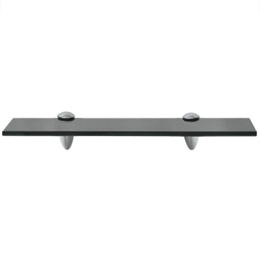 Floating Shelf | Black | Tempered safety glass | 40x20 cm | Wall mounting