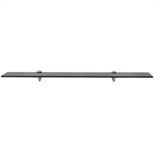 Floating Shelf | Black | Tempered safety glass | 80x20 cm