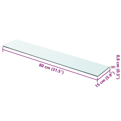 Shelf Panel Glass Clear 80x15 cm